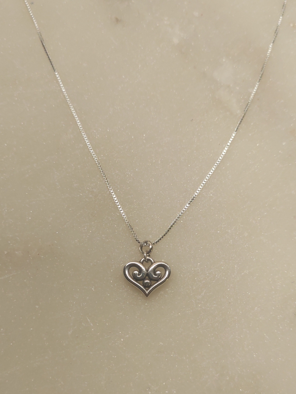 Brighton RARE Large Alcazar Heart Dangle Charm Necklace Retired, EUC!